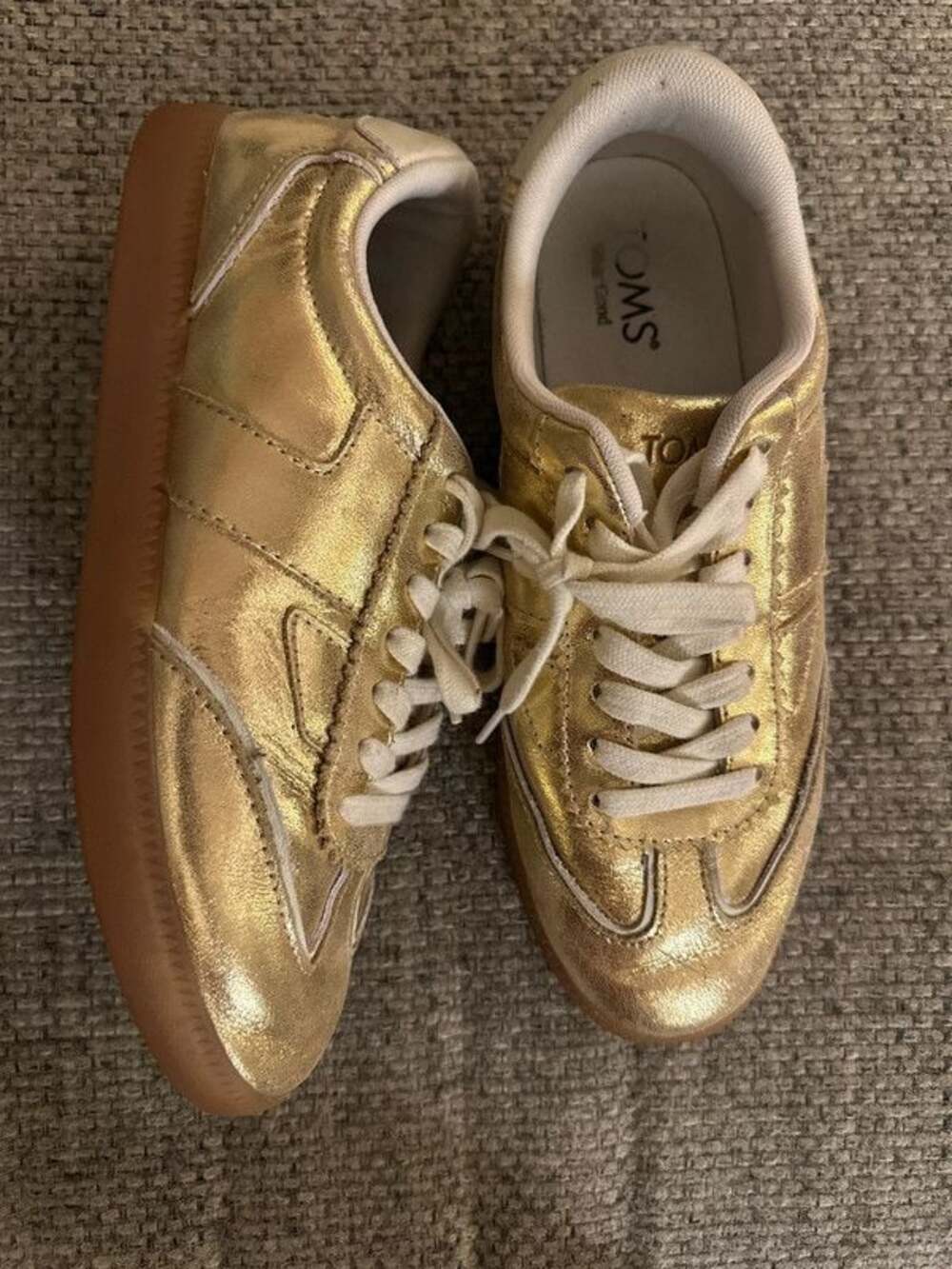 Toms Metallic Gold Sneakers 8.5
